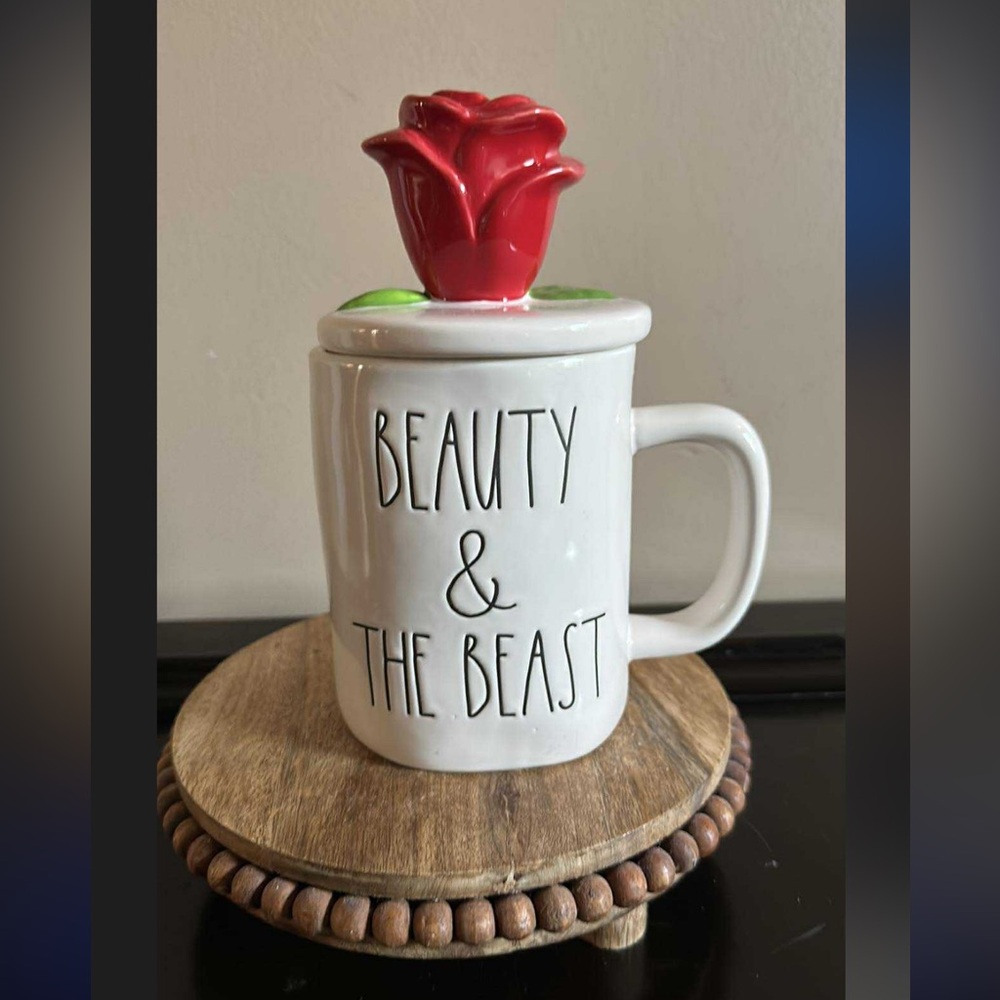 Rae Dunn Disney Beaut and the beast topper mug